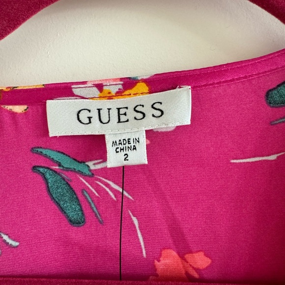 Guess Pink Floral Wrap Dress - Picture 4 of 4